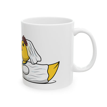 White Ceramic Mug 11oz & 15oz (Wedding Ducks)