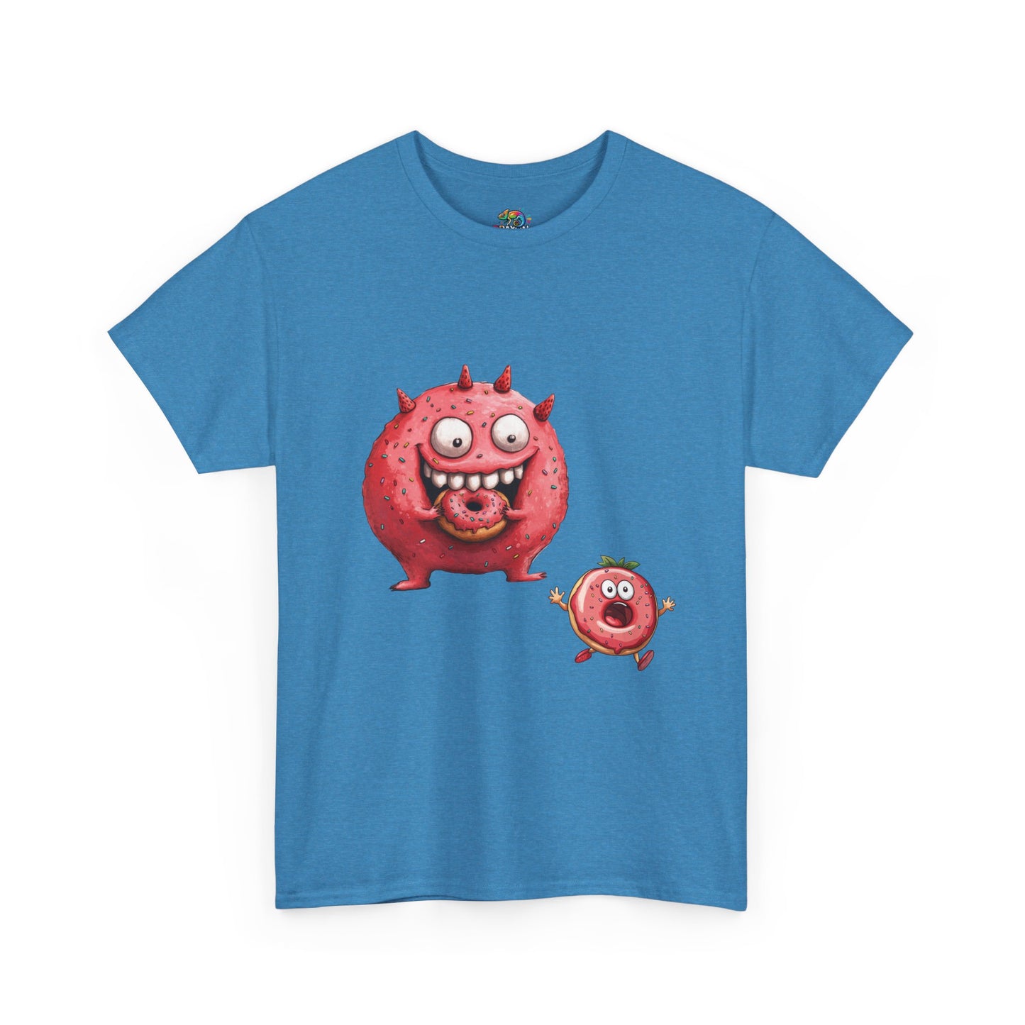 Unisex Heavy Cotton Tee (Donut Monster eating Donut)