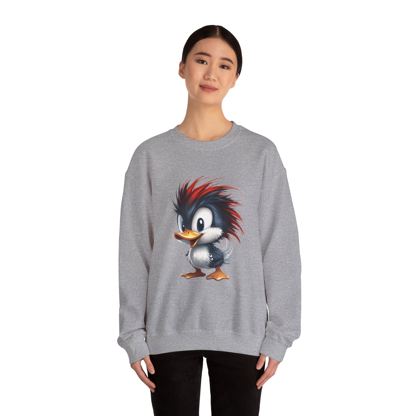 Unisex Heavy Blend™ Crewneck Sweatshirt (Red Hair Duck)