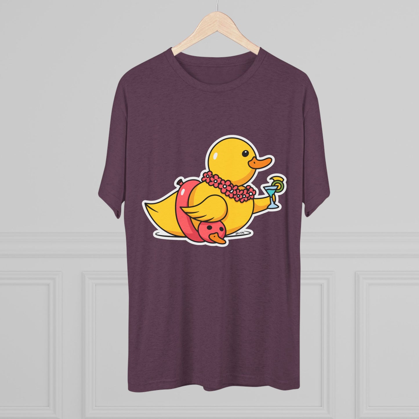 Unisex Tri-Blend Crew Tee (Tropical Duck)