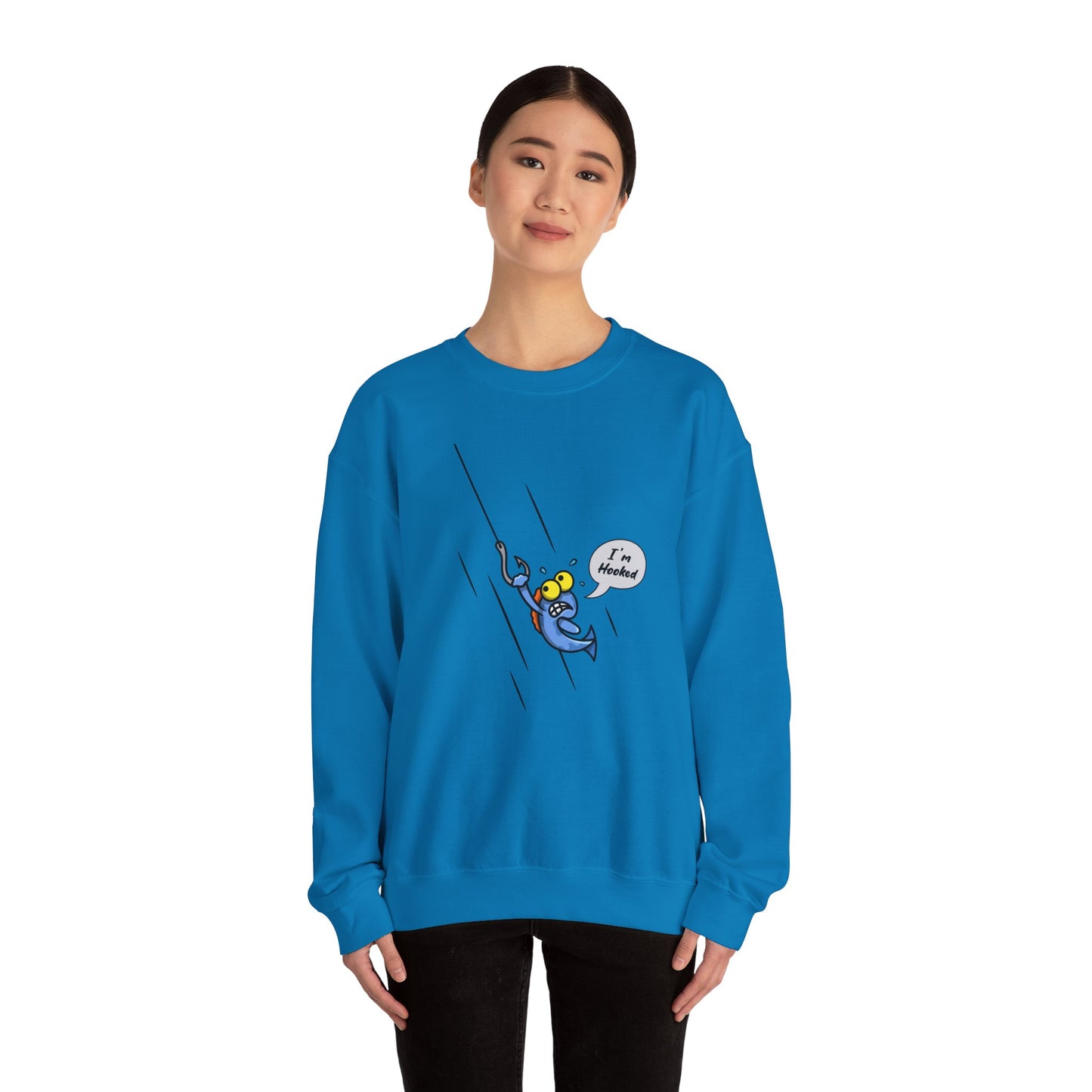 Unisex Heavy Blend™ Crewneck Sweatshirt (Fishing Hooked)
