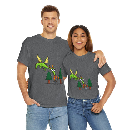 Unisex Heavy Cotton Tee (Flaming Dragon)
