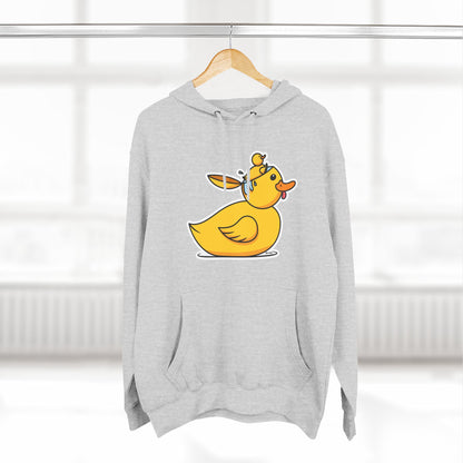 Three-Panel Fleece Hoodie (Duck Bird Brain)