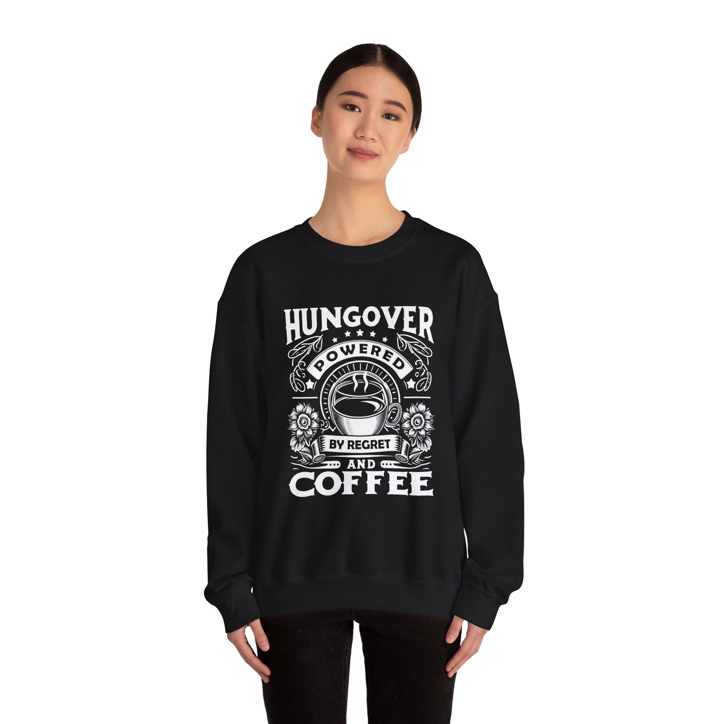 Unisex Heavy Blend™ Crewneck Sweatshirt (Hungover - Powered by Coffee)