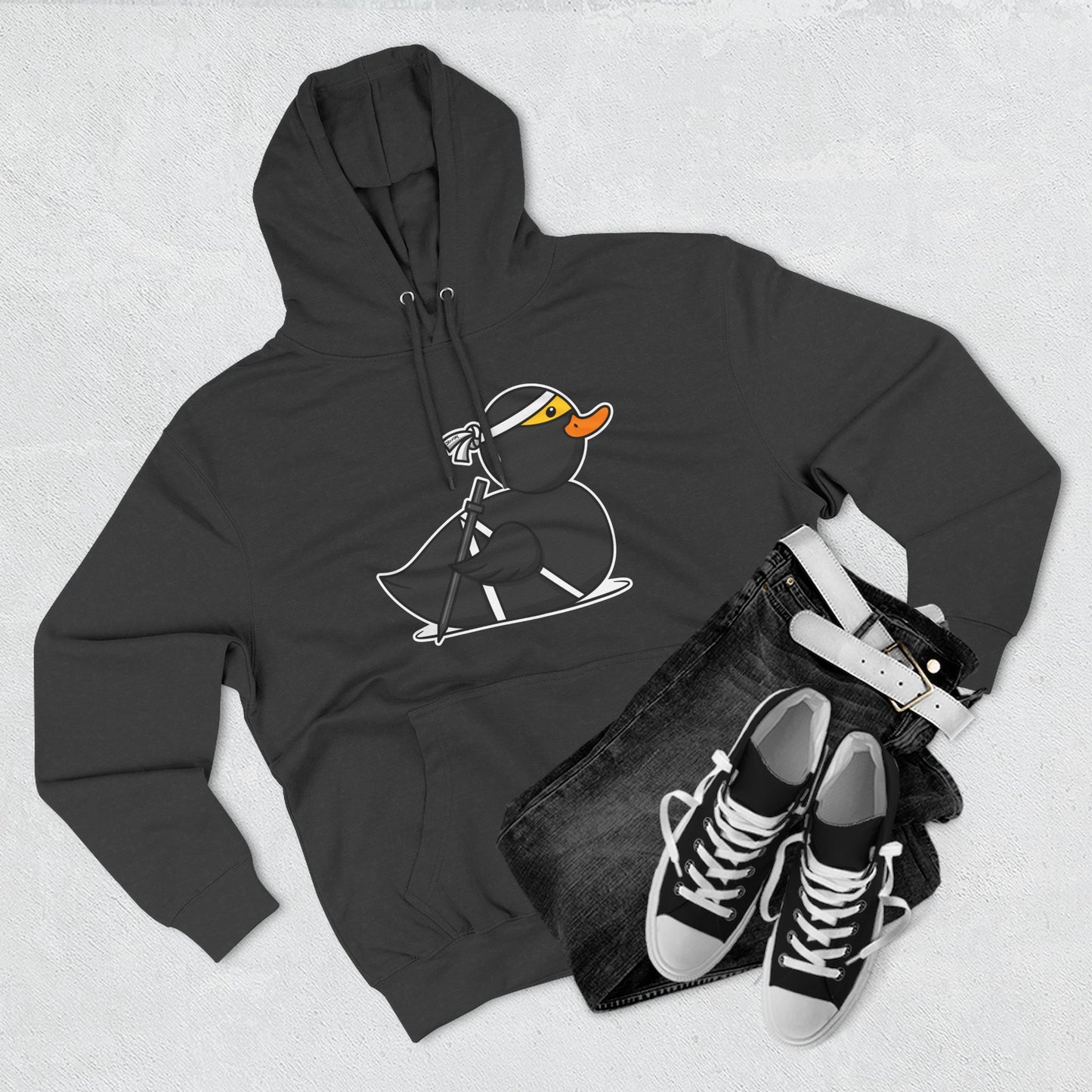 Three-Panel Fleece Hoodie (Ninja Duck)