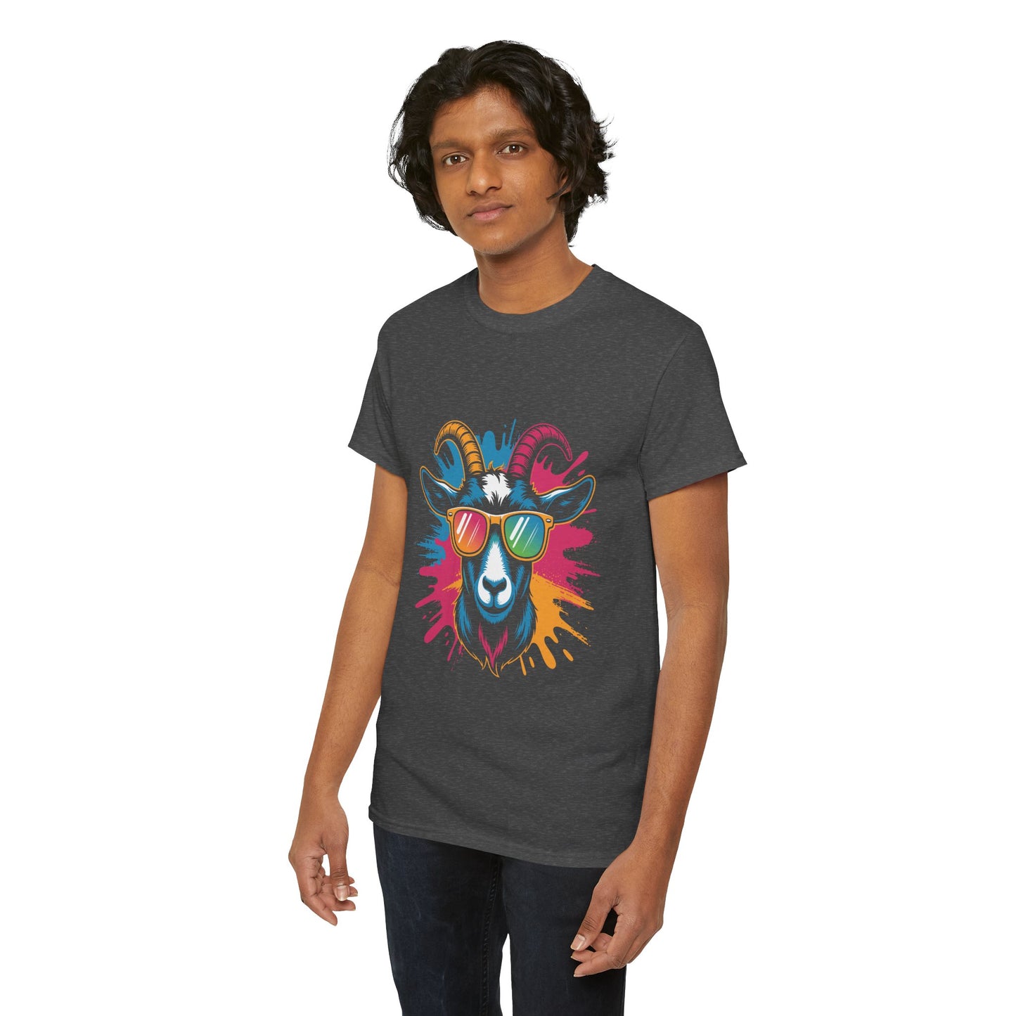 Unisex Heavy Cotton Tee (Colorful Goat)