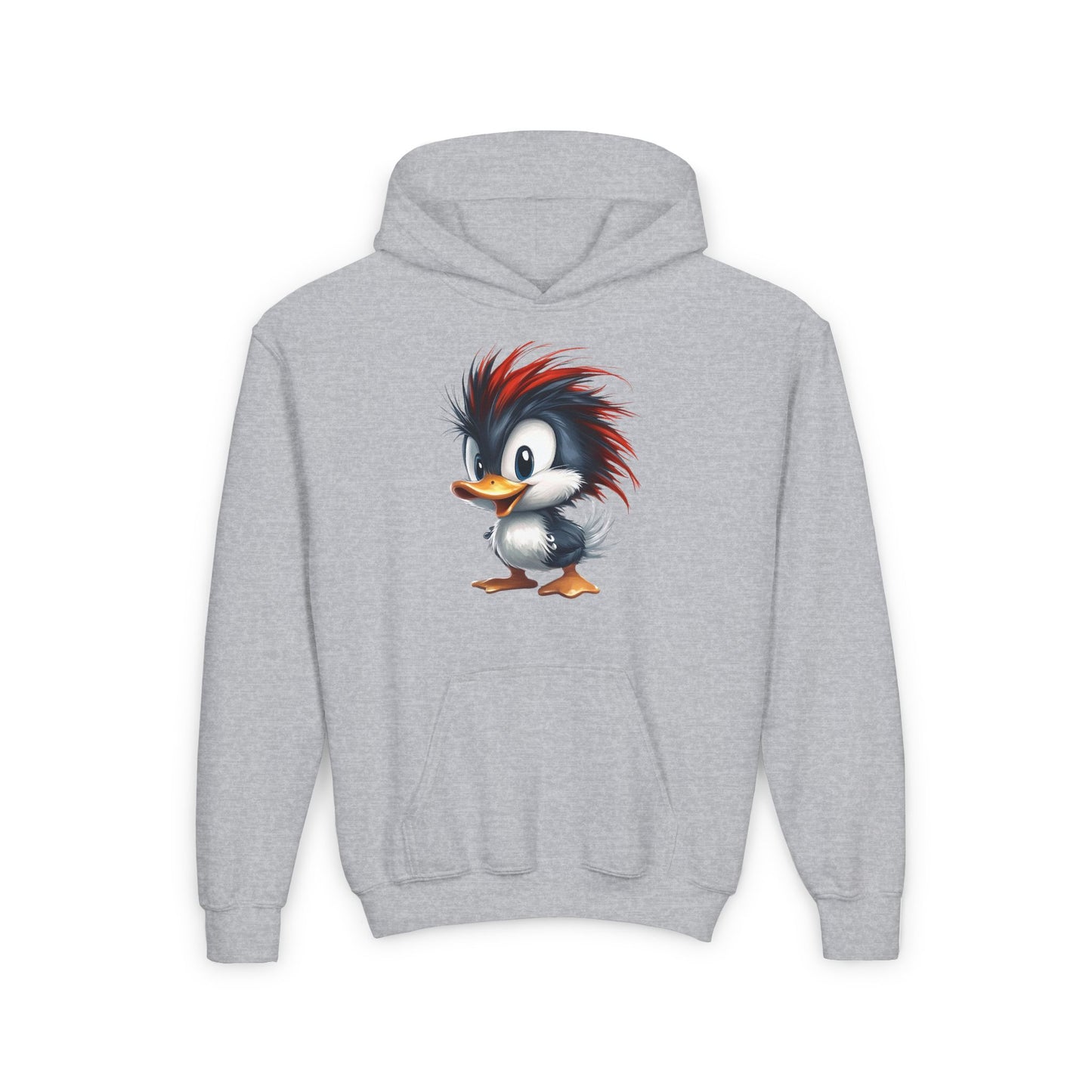 Youth Heavy Blend Hooded Sweatshirt (Red Hair Duck)