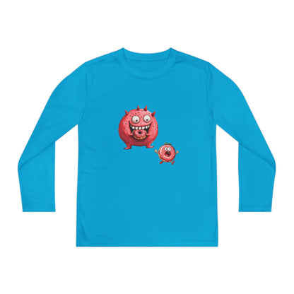 Youth Long Sleeve Competitor Tee (Donut Monster eating Donut)