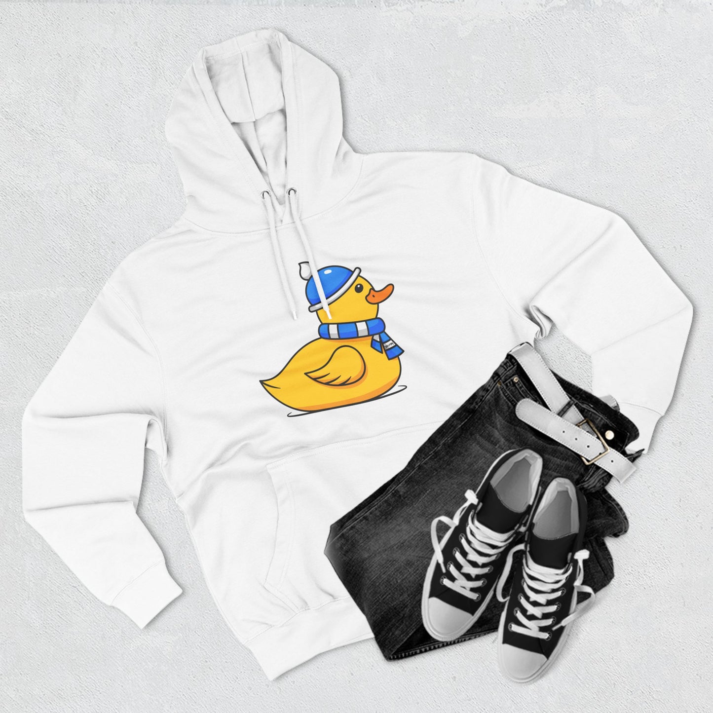 Three-Panel Fleece Hoodie (Chilly Duck)