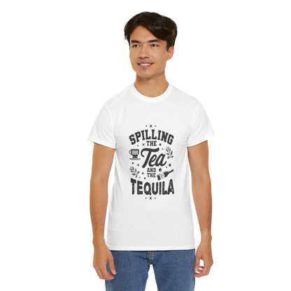 Unisex Heavy Cotton Tee (Spill Tea & Tequila)