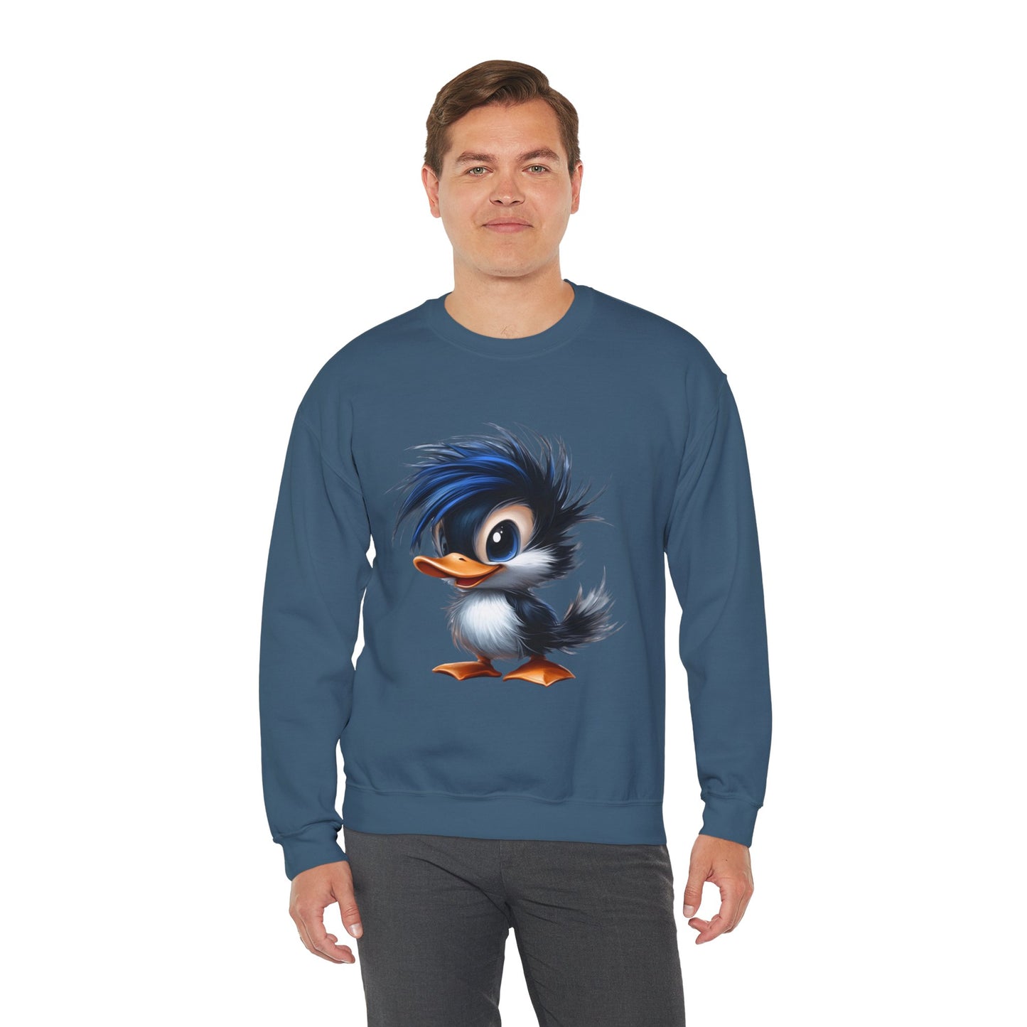 Unisex Heavy Blend™ Crewneck Sweatshirt (Blue Hair Duck)