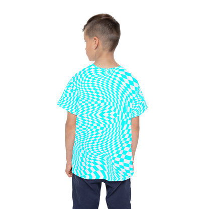 Kids Sports Jersey (Cyan Pixels)