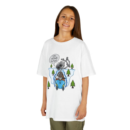 Kids Heavy Cotton T-Shirt (I'm not made for this - Snowmobiler)