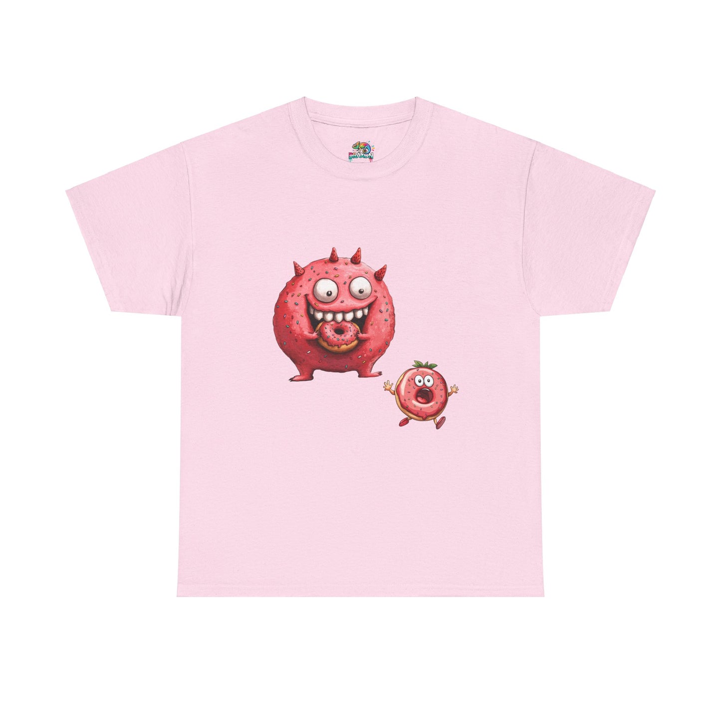 Unisex Heavy Cotton Tee (Donut Monster eating Donut)