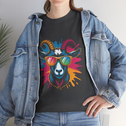 Unisex Heavy Cotton Tee (Colorful Goat)