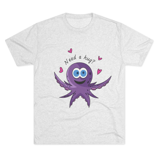 Unisex Tri-Blend Crew Tee (Octopus Hug)
