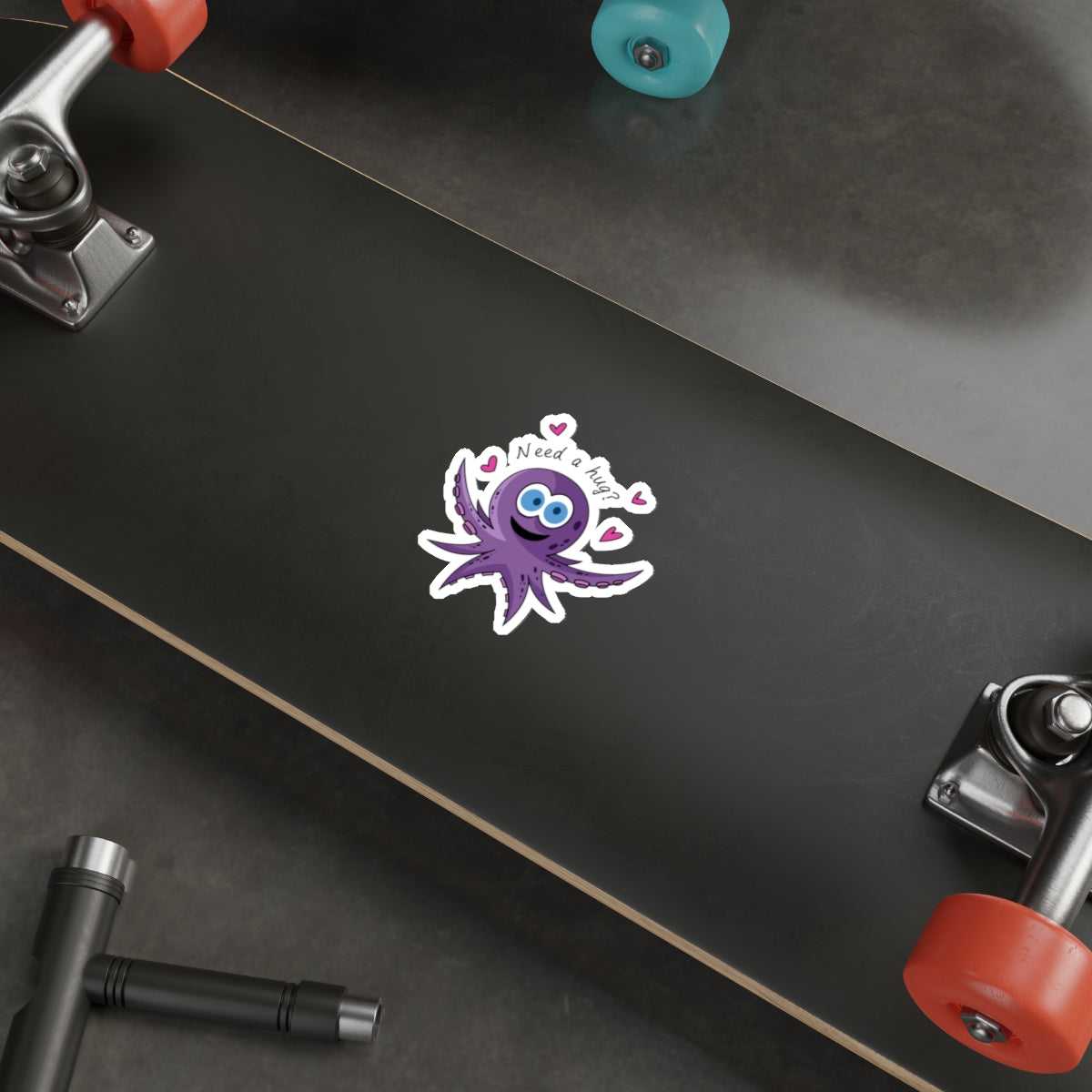 Die-Cut Stickers | Vibrant Art for Personalization (Octopus Hug)