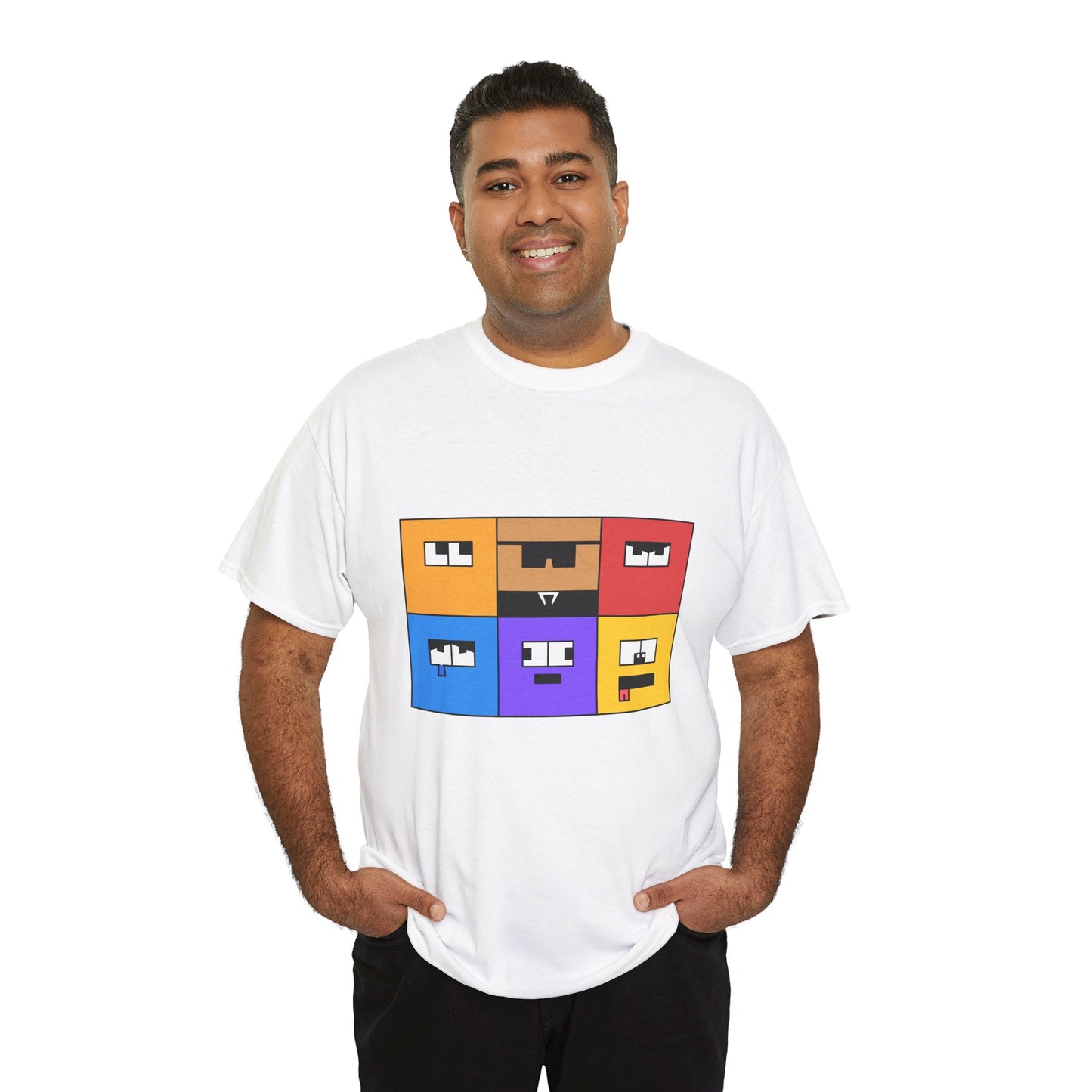 Unisex Heavy Cotton Tee (Emotion Blocks)