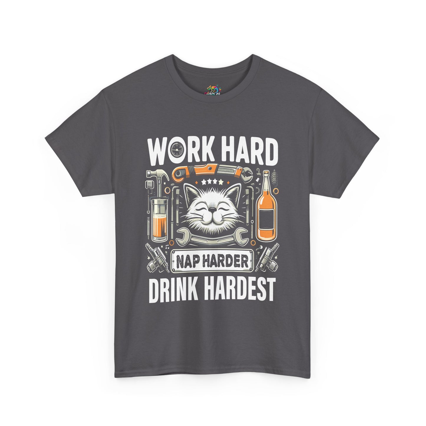 Unisex Heavy Cotton Tee (Work, Nap & Drink Hard)