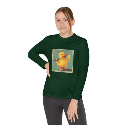 Youth Long Sleeve Competitor Tee (Karaoke Duck)