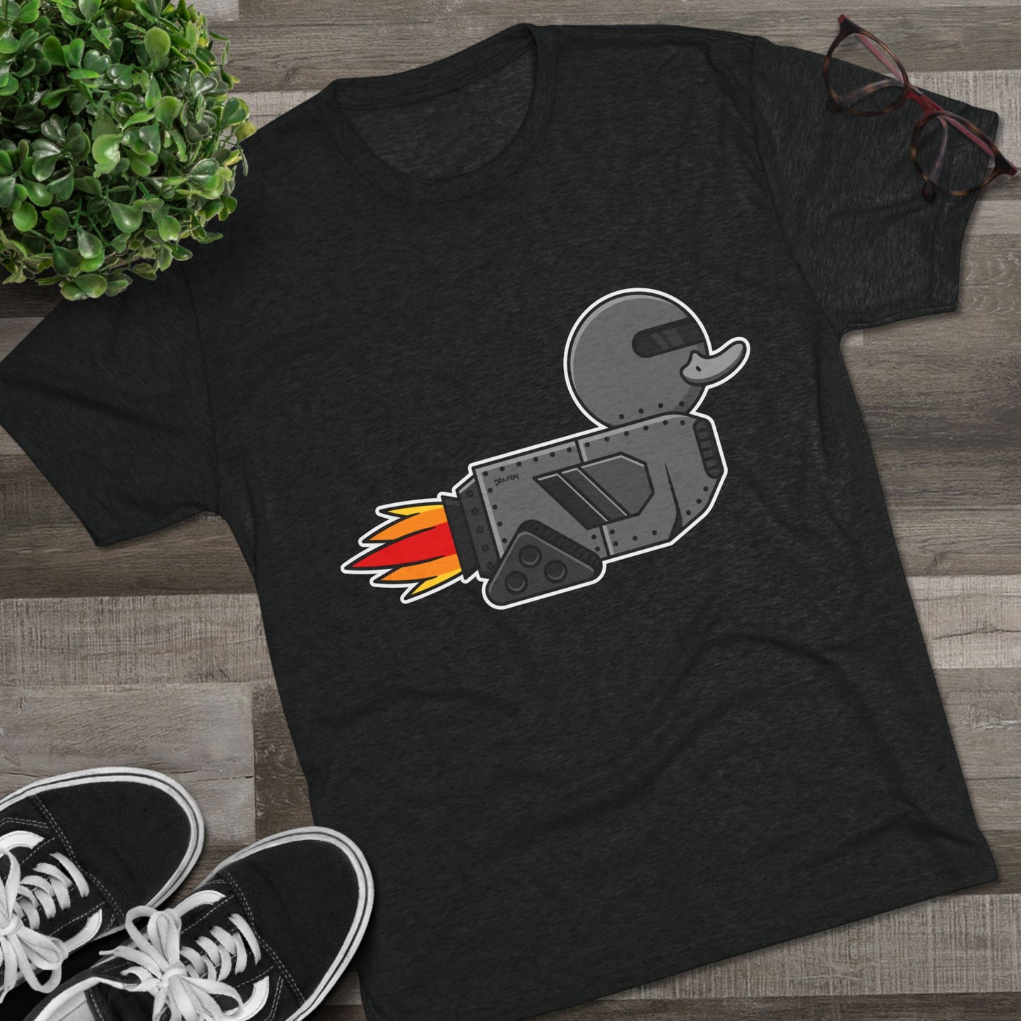 Unisex Tri-Blend Crew Tee (Robot Duck)