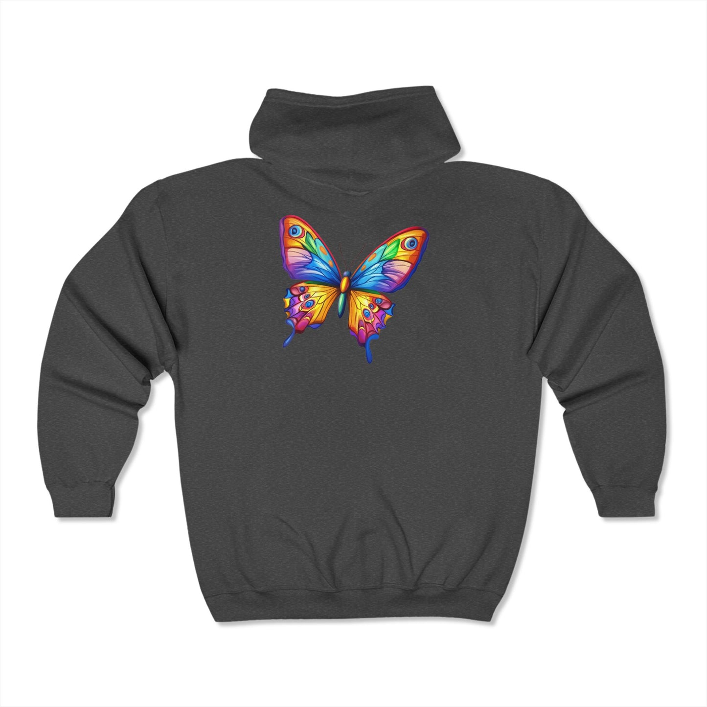 Unisex Heavy Blend™ Full Zip Hooded Sweatshirt (Colorful Butterfly)