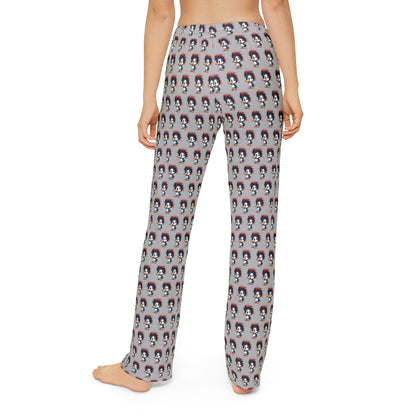 Kids Lounge Pants -AOP Light Grey (Red Hair Duck)