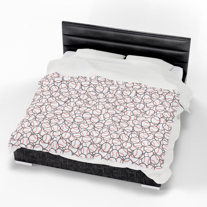 Velveteen Plush Blanket (Baseball)