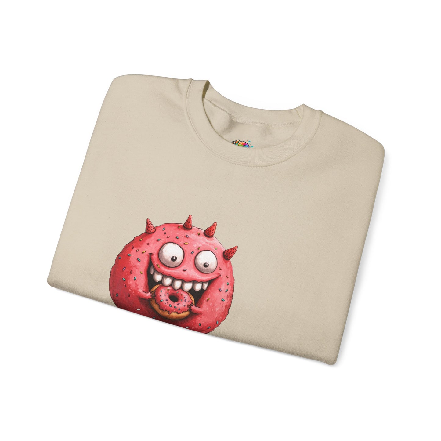 Unisex Heavy Blend™ Crewneck Sweatshirt (Donut Monster eating Donut)