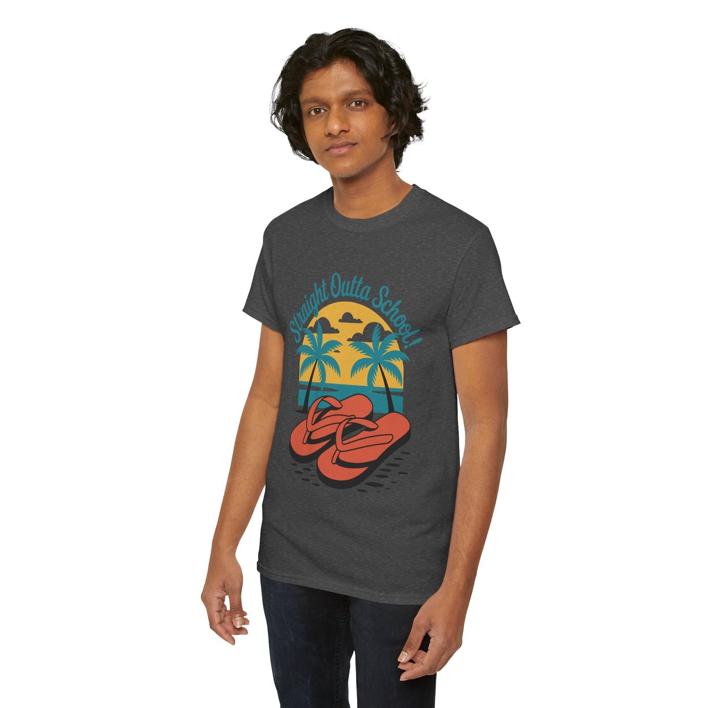 Unisex Heavy Cotton Tee (Straight Outta School)