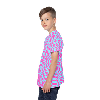 Kids Sports Jersey (Aqua-Pink Pixels)