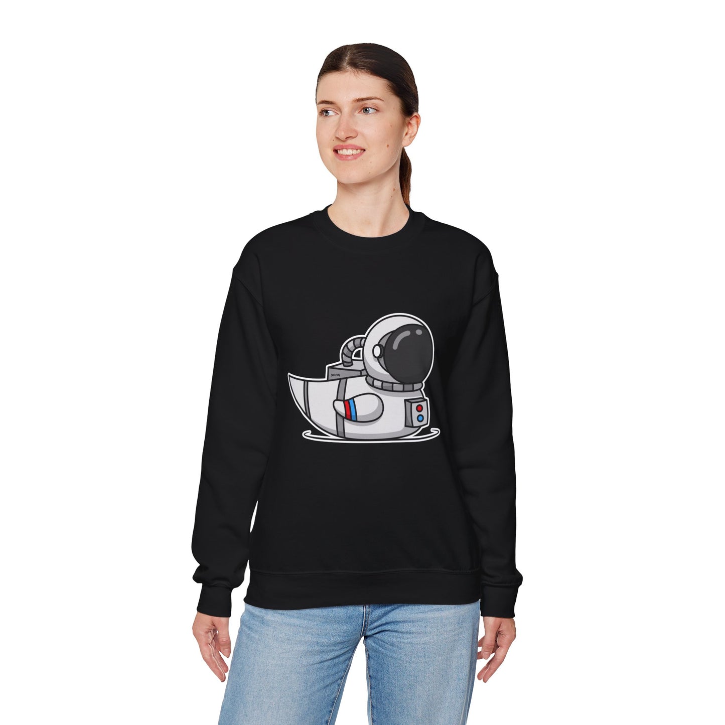 Unisex Heavy Blend™ Crewneck Sweatshirt (Astronaut Duck)