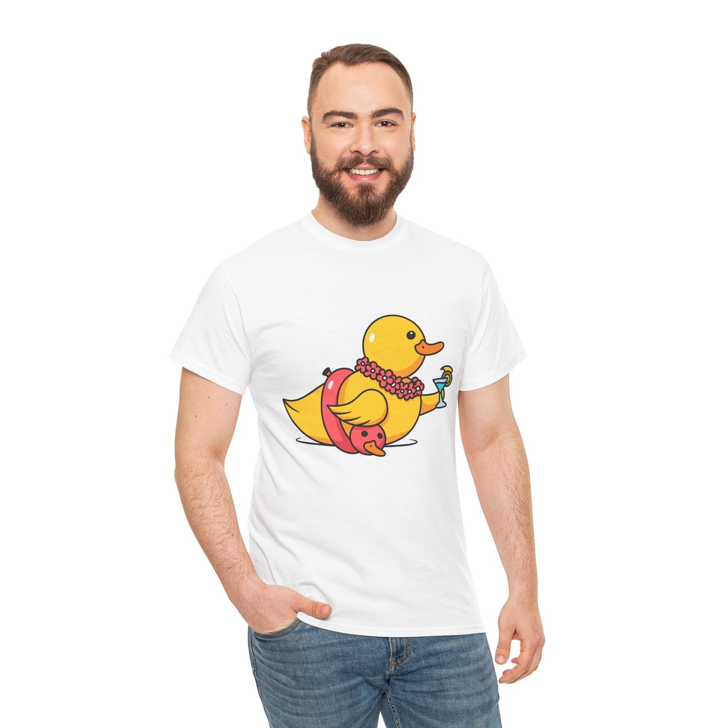 Unisex Heavy Cotton Tee (Tropical Duck)