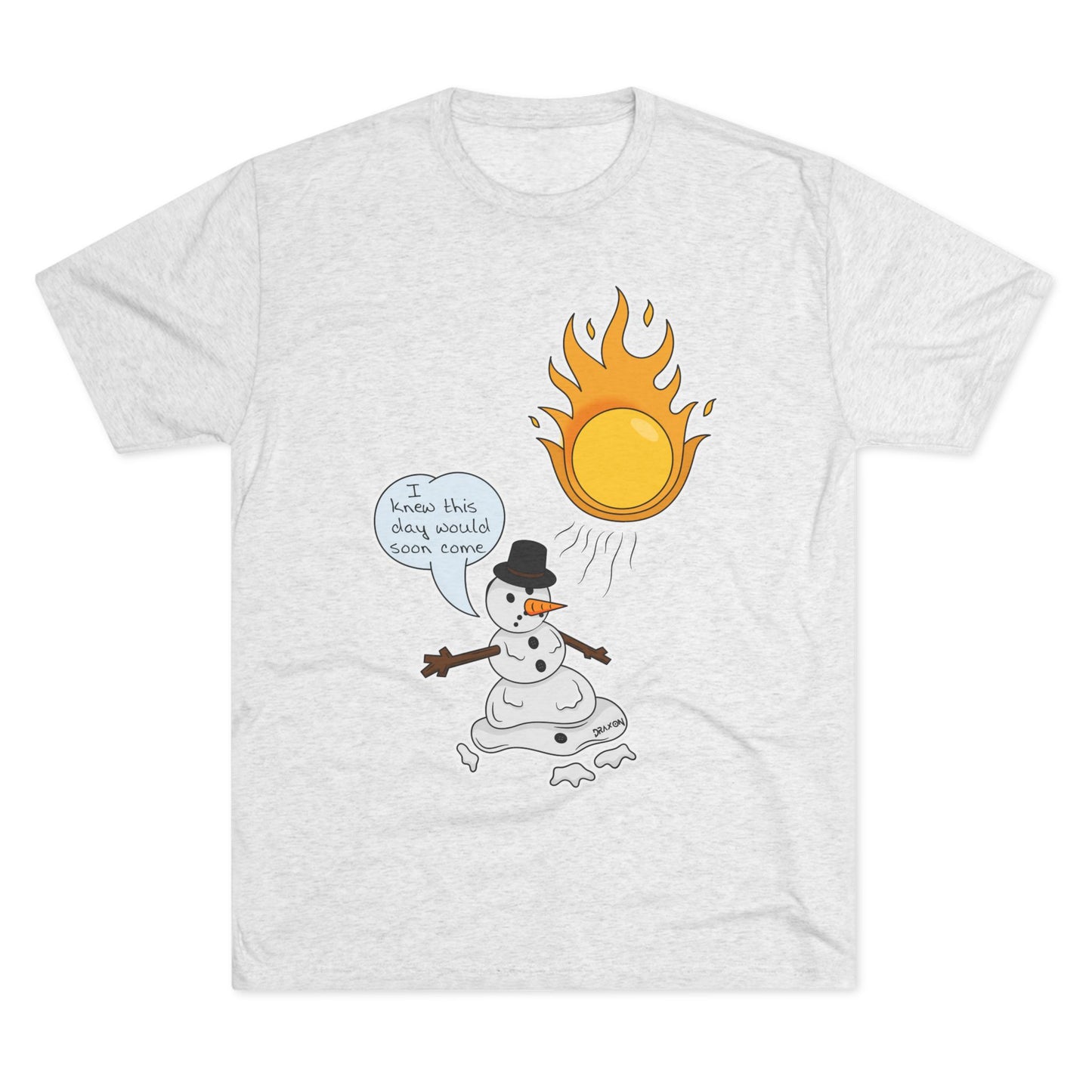 Unisex Tri-Blend Crew Tee (Melting Snowman)