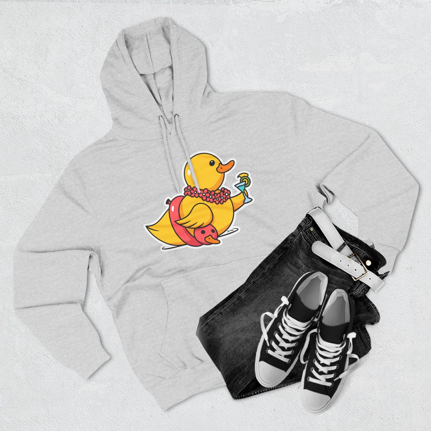Three-Panel Fleece Hoodie (Tropical Duck)