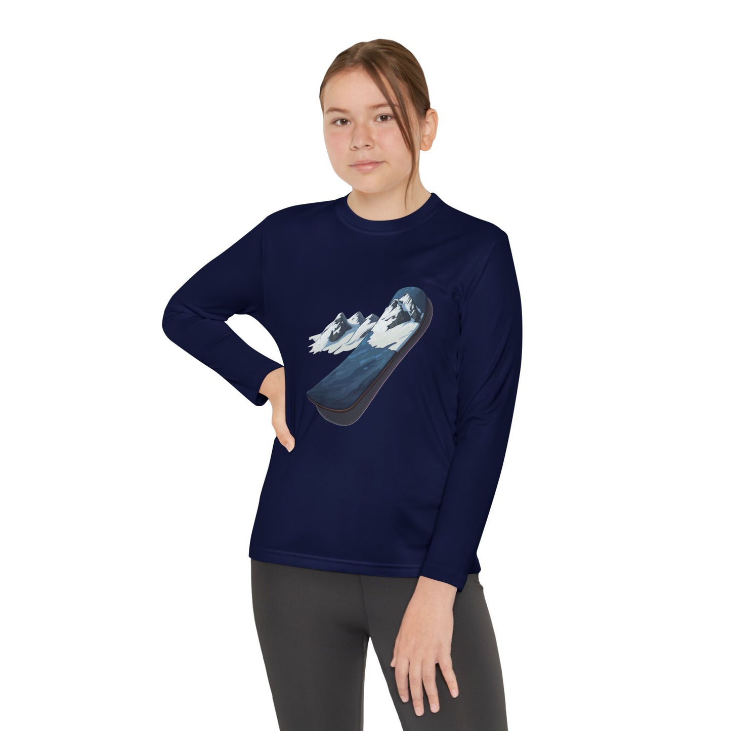 Youth Long Sleeve Competitor Tee (Mountain Snowboard)