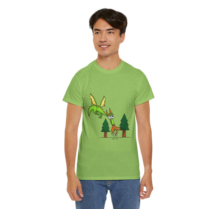 Unisex Heavy Cotton Tee (Flaming Dragon)