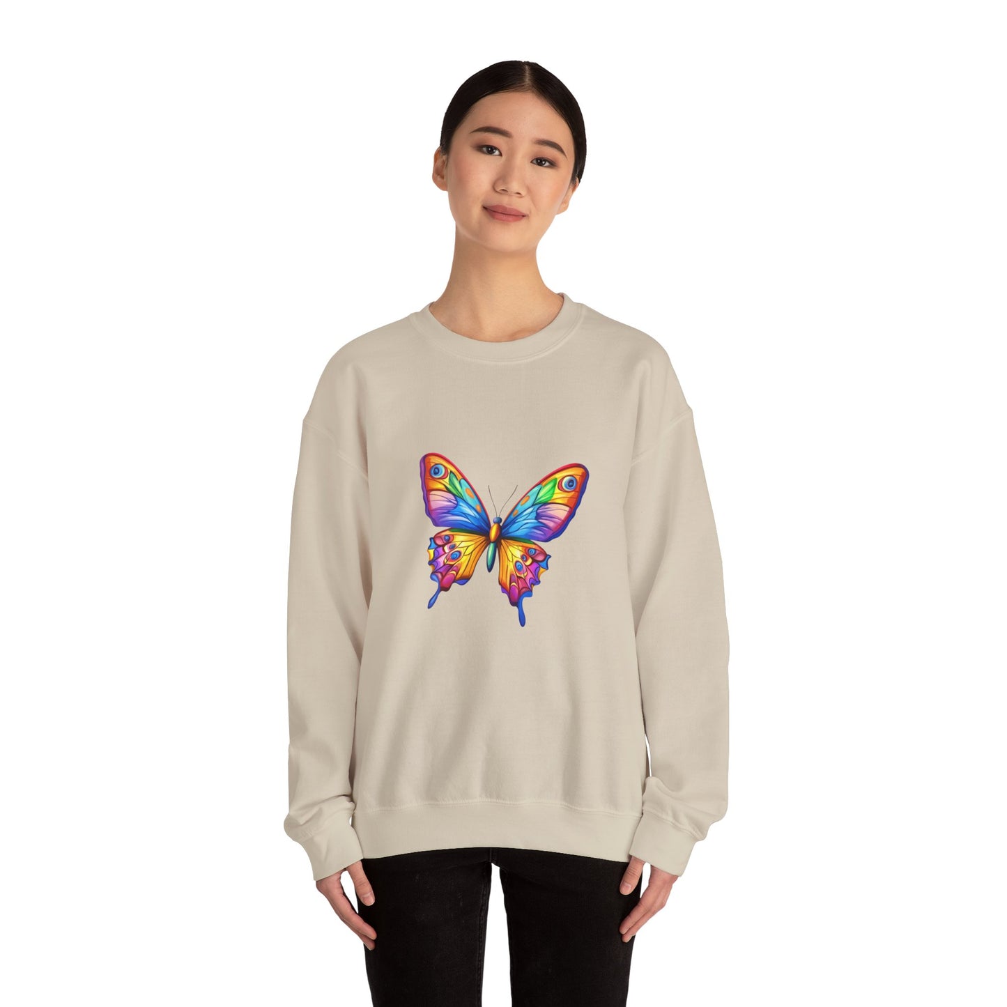 Unisex Heavy Blend™ Crewneck Sweatshirt (Colorful Butterfly)