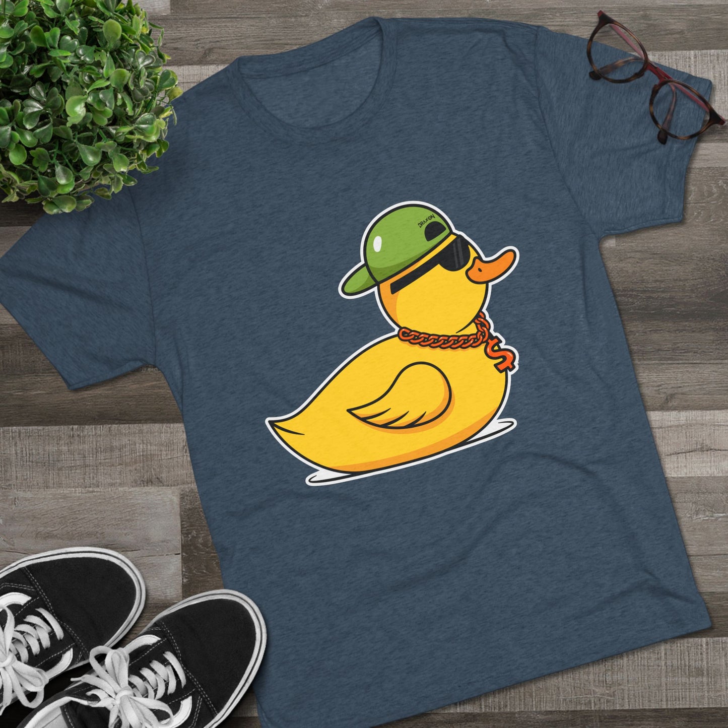 Unisex Tri-Blend Crew Tee (Ninja Duck)