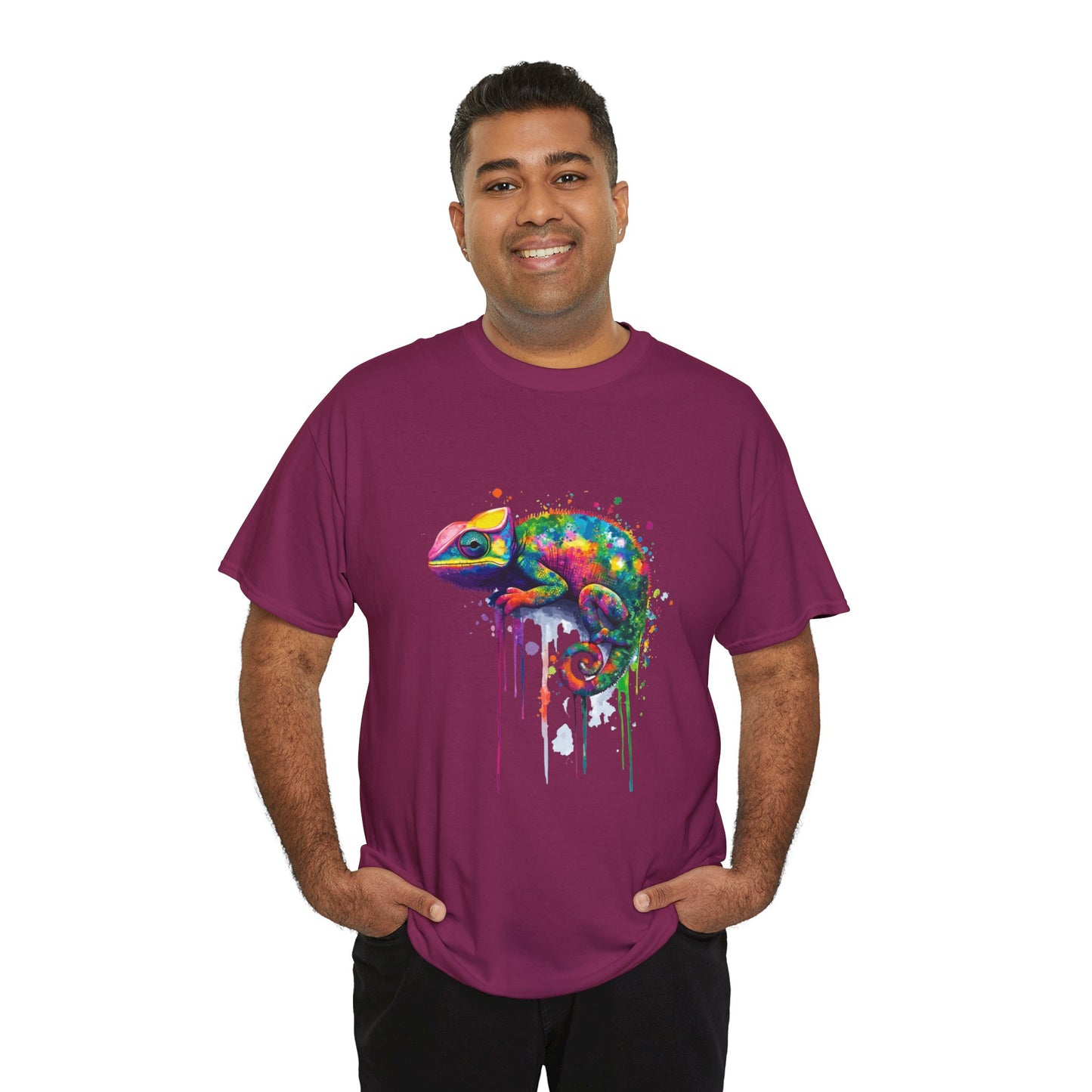 Unisex Heavy Cotton Tee (Realistic Chameleon)