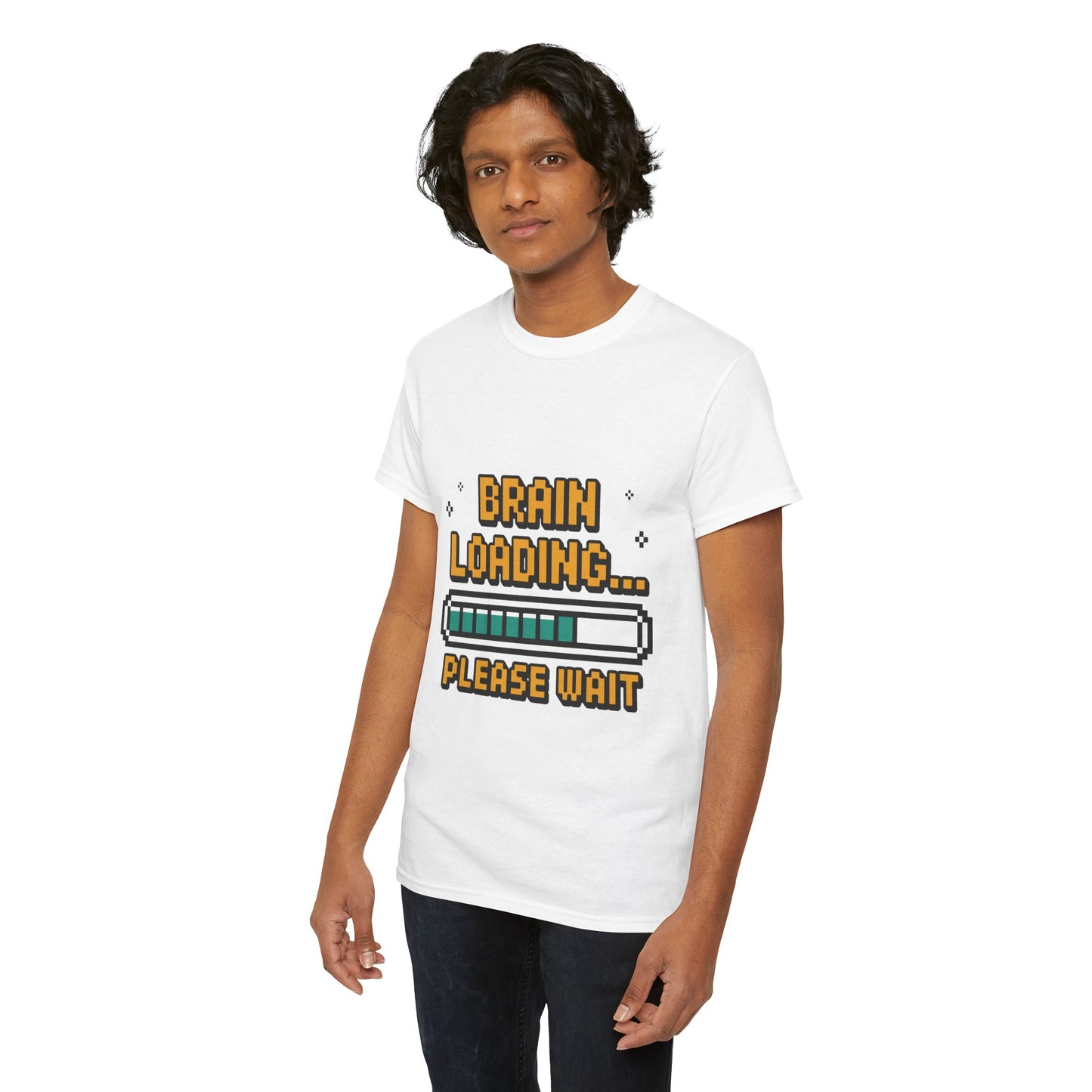 Unisex Heavy Cotton Tee (Brain Loading...Please Wait)