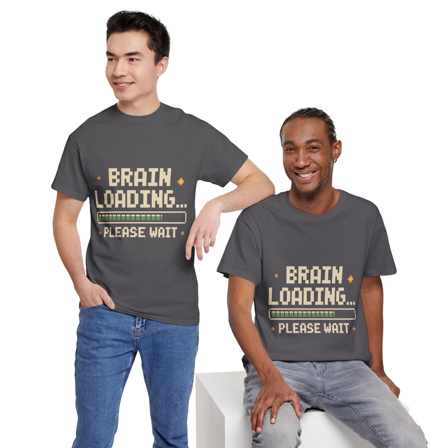 Unisex Heavy Cotton Tee (Brain Loading...Please Wait)