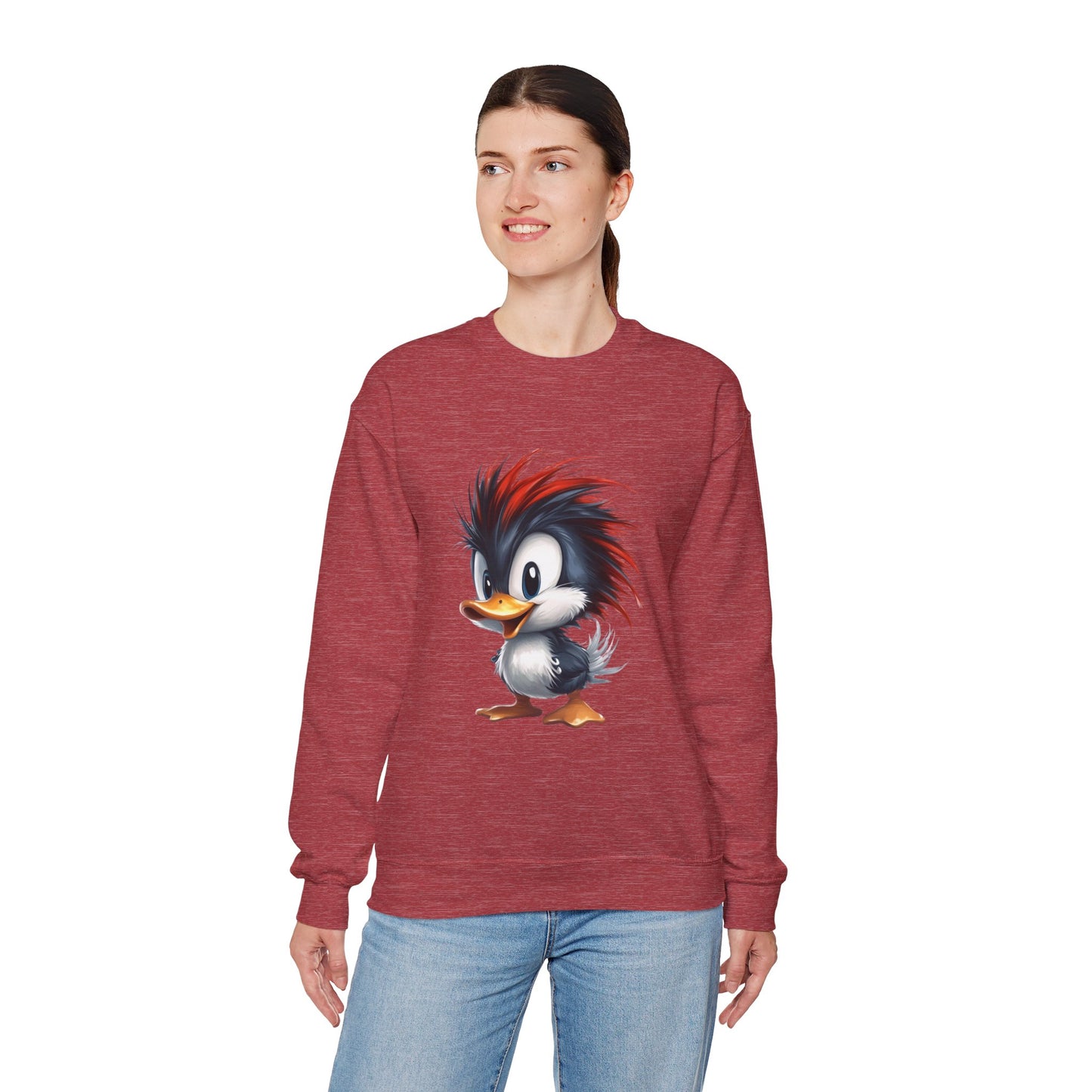 Unisex Heavy Blend™ Crewneck Sweatshirt (Red Hair Duck)