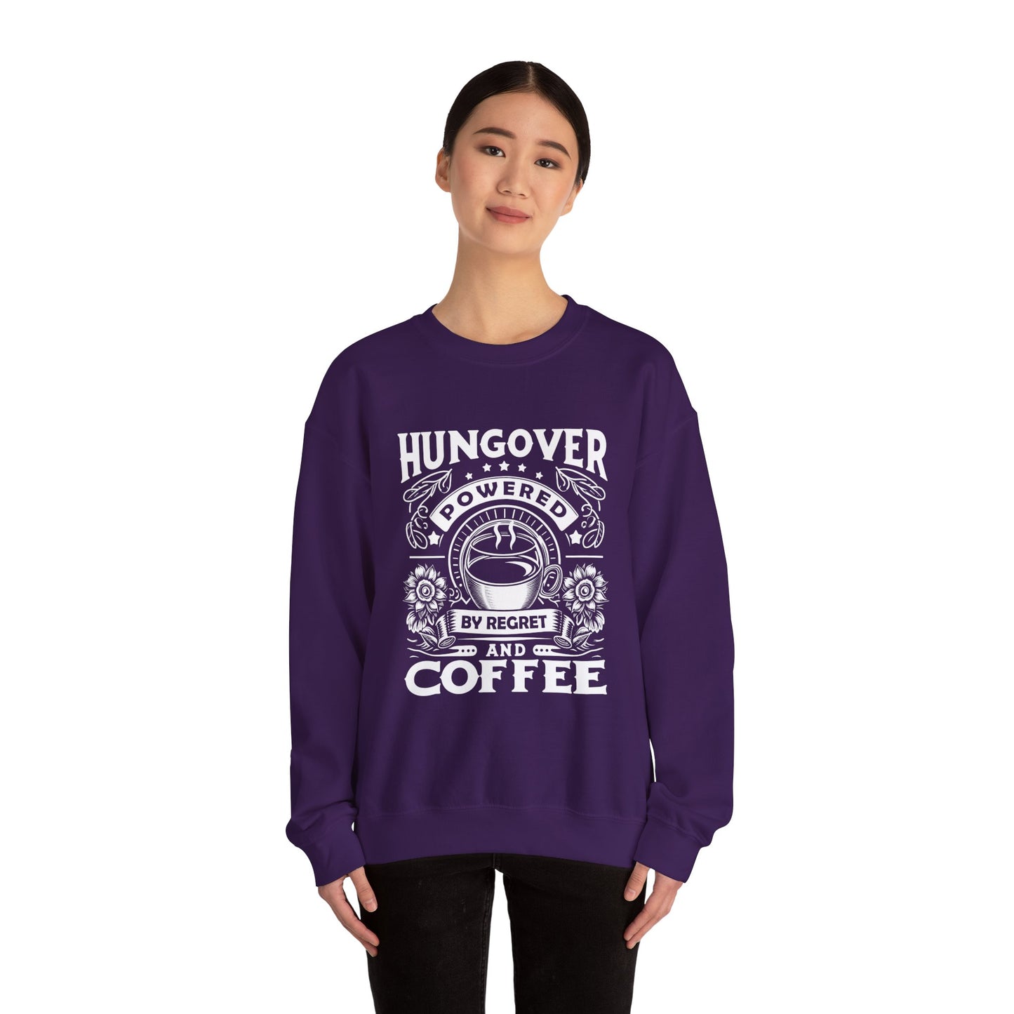 Unisex Heavy Blend™ Crewneck Sweatshirt (Hungover - Powered by Coffee)