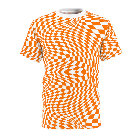 Unisex Cut & Sew Tee (Orange Pixels)