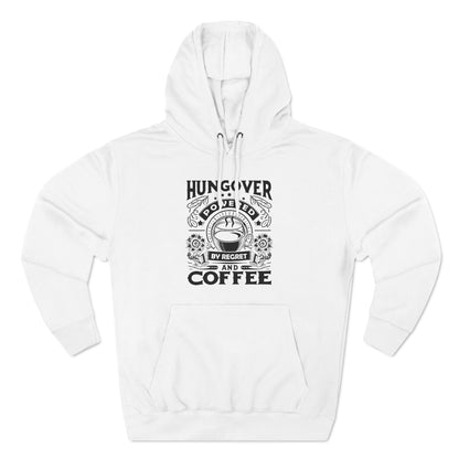 Three-Panel Fleece Hoodie (Hungover - Powered by Coffee)