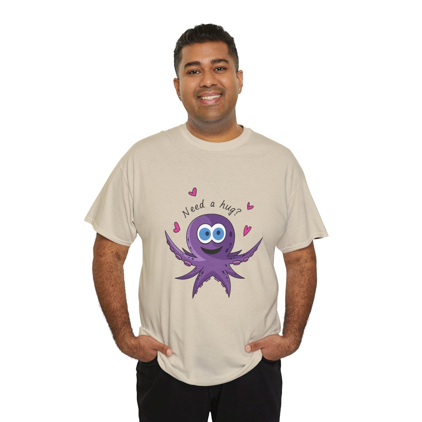 Unisex Heavy Cotton Tee (Octopus Hug)