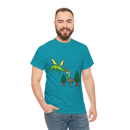 Unisex Heavy Cotton Tee (Flaming Dragon)