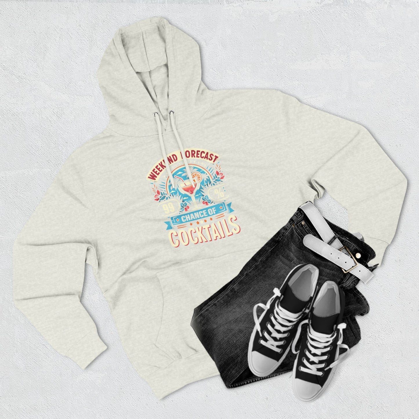 Three-Panel Fleece Hoodie (99% Chance of Cocktails)