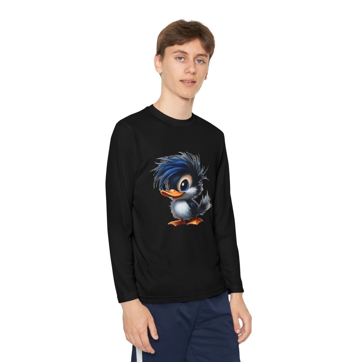 Youth Long Sleeve Competitor Tee (Blue Hair Duck)